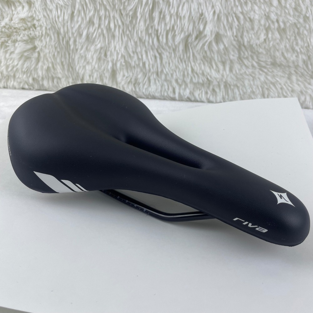 Specialized Riva Body Geometry Bicycle Saddle Seat Black White Steel Rails